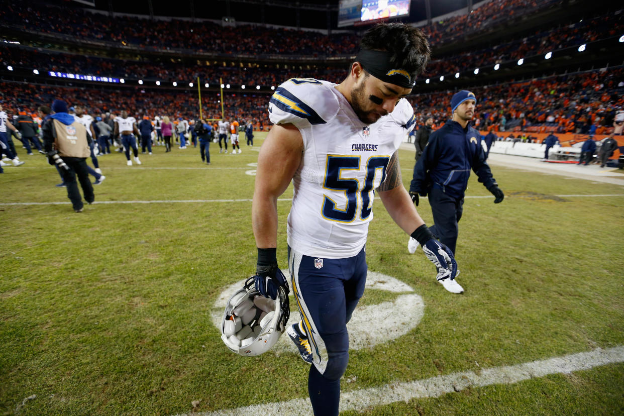 Manti Te'o says he still faces jokes and criticism on social media nearly 10 years after he was a victim of a very public catfishing scandal. (Photo by Sean M. Haffey/Getty Images)