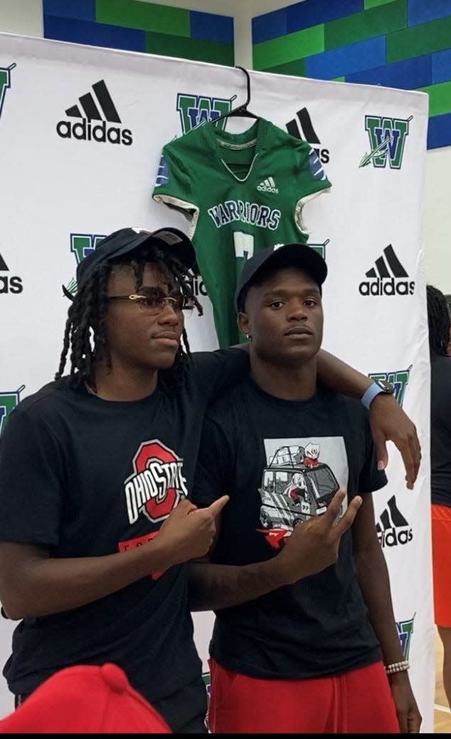 Jermaine Mathews Jr. (left) and Cam Calhoun will be teammates at Winton Woods this season. But, Mathews has committed to Ohio State, while Calhoun elected to stay home with the Cincinnati Bearcats.