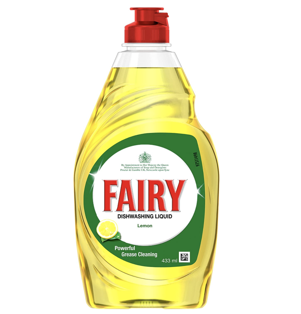 Fairy Lemon Dishwashing Liquid Soap. Image via Amazon.