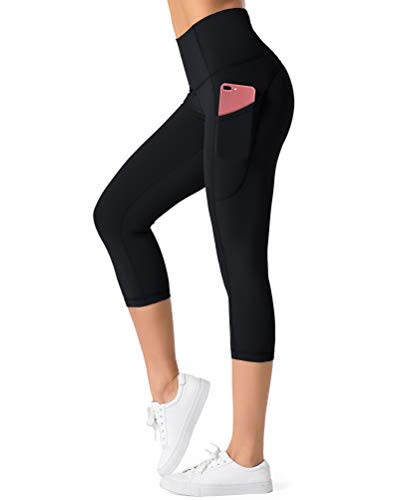 Dragon Fit High Waist Yoga Leggings with 3 Pockets,Tummy Control Workout Running 4 Way Stretch Yoga Pants (Large, Capri29K-Black) (Amazon / Amazon)