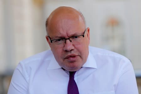 German Economy Minister Peter Altmaier is pictured during an interview with Reuters in his ministry building in Berlin
