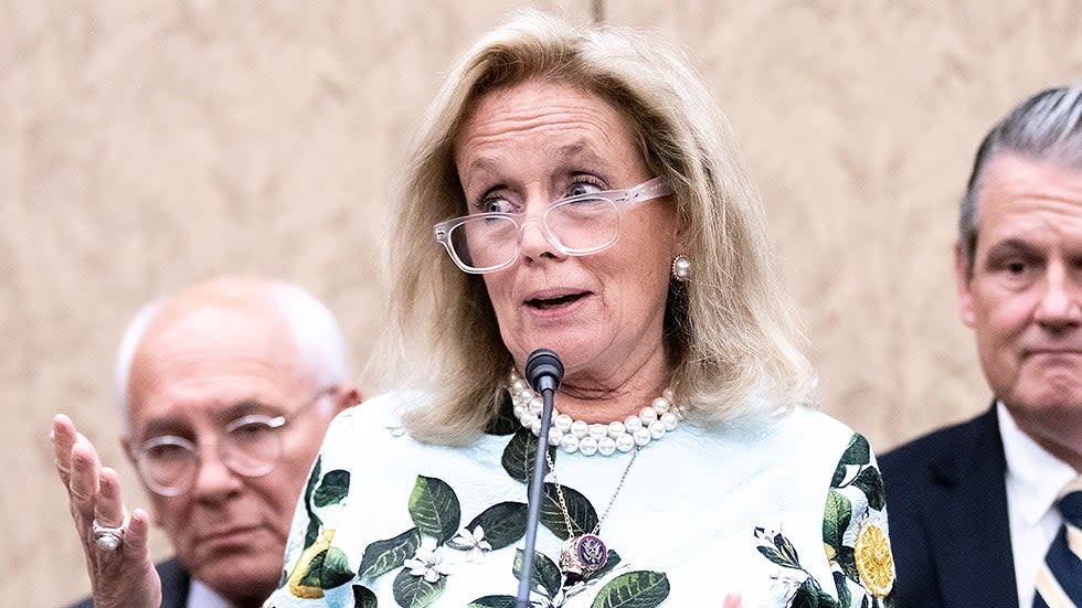 Rep. Debbie Dingell (D-Mich.) during a press conference to discuss the auto safety provisions included in the INVEST In America Act on June 30, 2021.