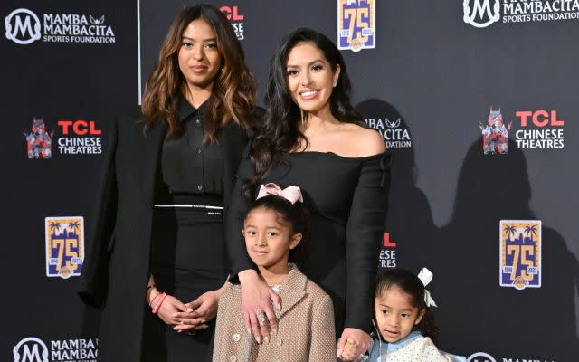 HOLLYWOOD, CALIFORNIA – MARCH 15: (L-R) Natalia Bryant, Vanessa Bryant, Bianka Bryant, and Capri Bryant attend the unveiling of Kobe Bryant’s Hand & Footprints now permanently placed in the forecourt of the TCL Chinese Theatre on March 15, 2023 in Hollywood, California. (Photo by Axelle/Bauer-Griffin/FilmMagic)