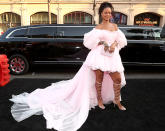 <p>The singer and actress arrived in style for the Hollywood premiere of her new sci-fi movie, <i>Valerian and the City of a Thousand Planets</i>, at the iconic Grauman’s Chinese Theatre. (Photo: Todd Williamson/Getty Images) </p>