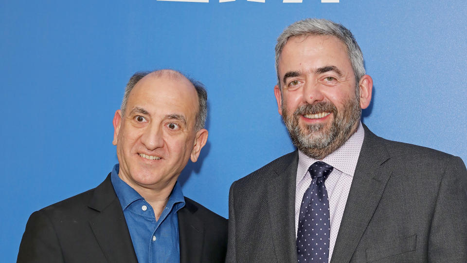 Armando Iannucci and Simon Blackwell at the 22nd British Independent Film Awards. (Photo by Dave Benett/Getty Images)