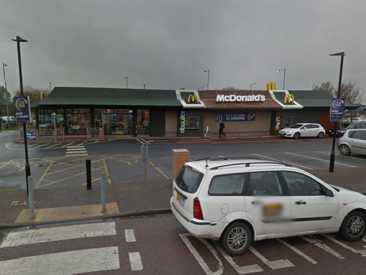 Police were called to McDonald's at Switch Island Leisure Park around 9.15am: Google Maps