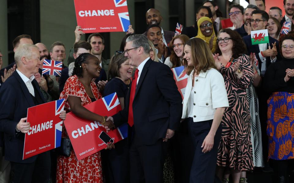 Sir Keir says the changed Labour Party is 'ready to serve our country, ready to restore Britain to the service of working people'