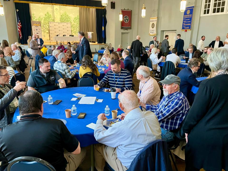 Local leaders, Maury County Chamber members and others attend the annual State Eggs & Issues Breakfast presented by Maury Alliance and Columbia Breakfast Rotary.