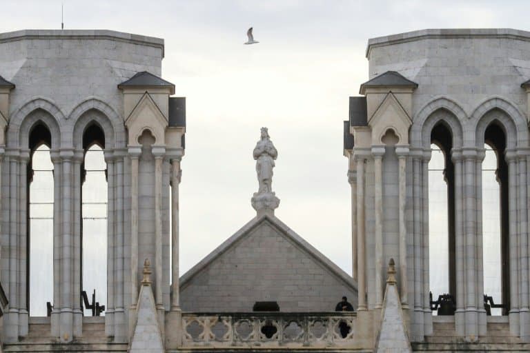 La façade de la basilique Notre-Dame de l'Assomption à Nice, le 29 octobre 2020 - Valery HACHE © 2019 AFP