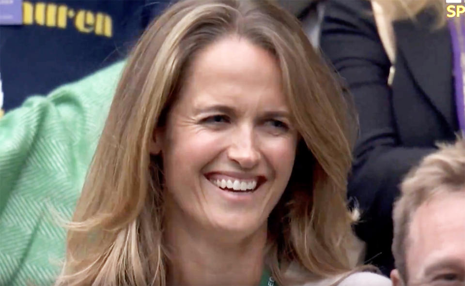 Andy Murray's wife, pictured here during his farewell at Wimbledon.