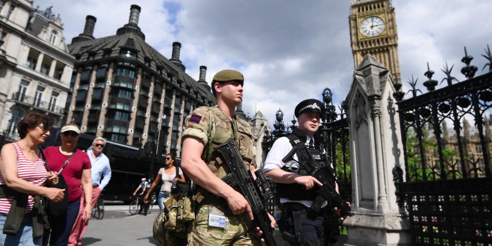 manchester attack armed police solider parliament big ben london