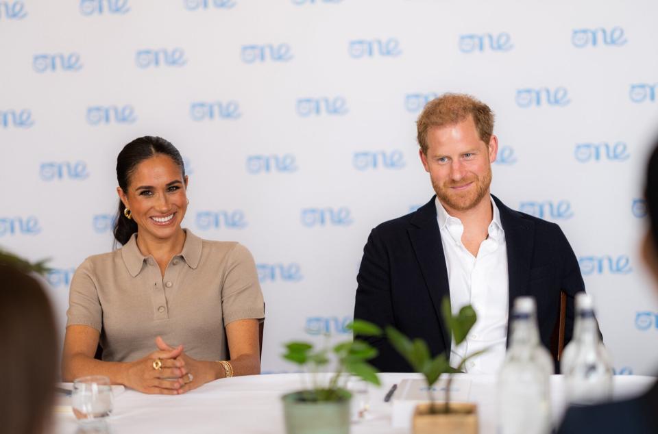 Meghan Markle and Price Harry at One Young World Roundtable