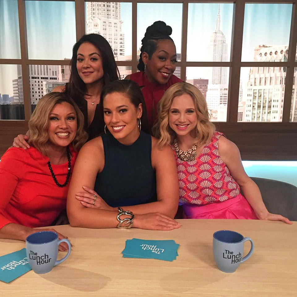 <p>Look who decided to stop by! Beautiful @TheAshleyGraham hangin’ with the divas for the day… @daytimedivas </p>