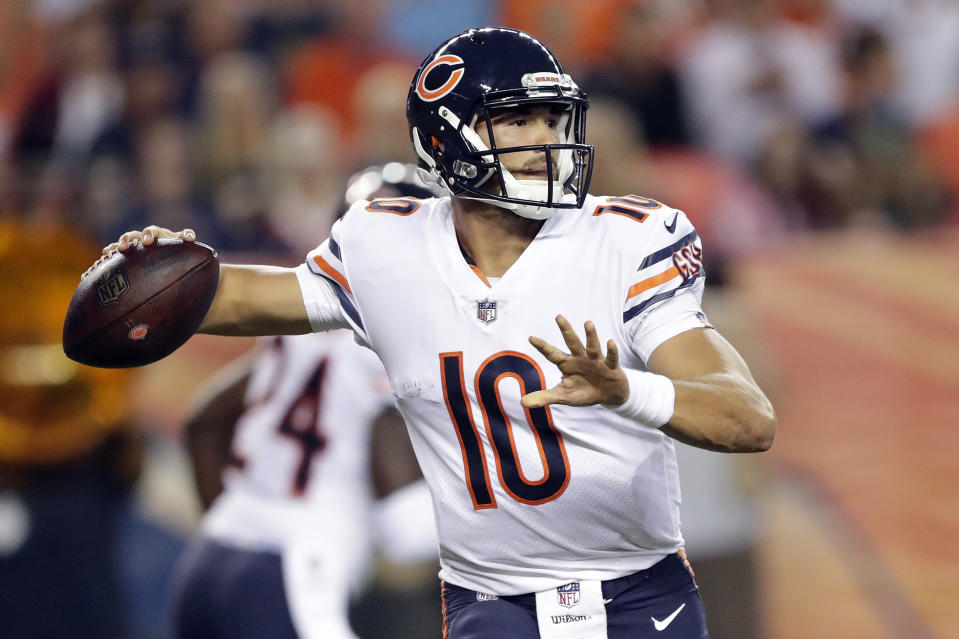 Quarterback Mitchell Trubisky needs to make a leap in a short time. (AP) 