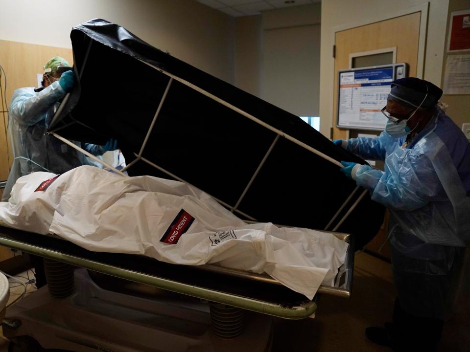 Providence Holy Cross Medical Center in the Mission Hills section of Los Angeles Saturday, Jan. 9, 2021. (AP Photo/Jae C. Hong)