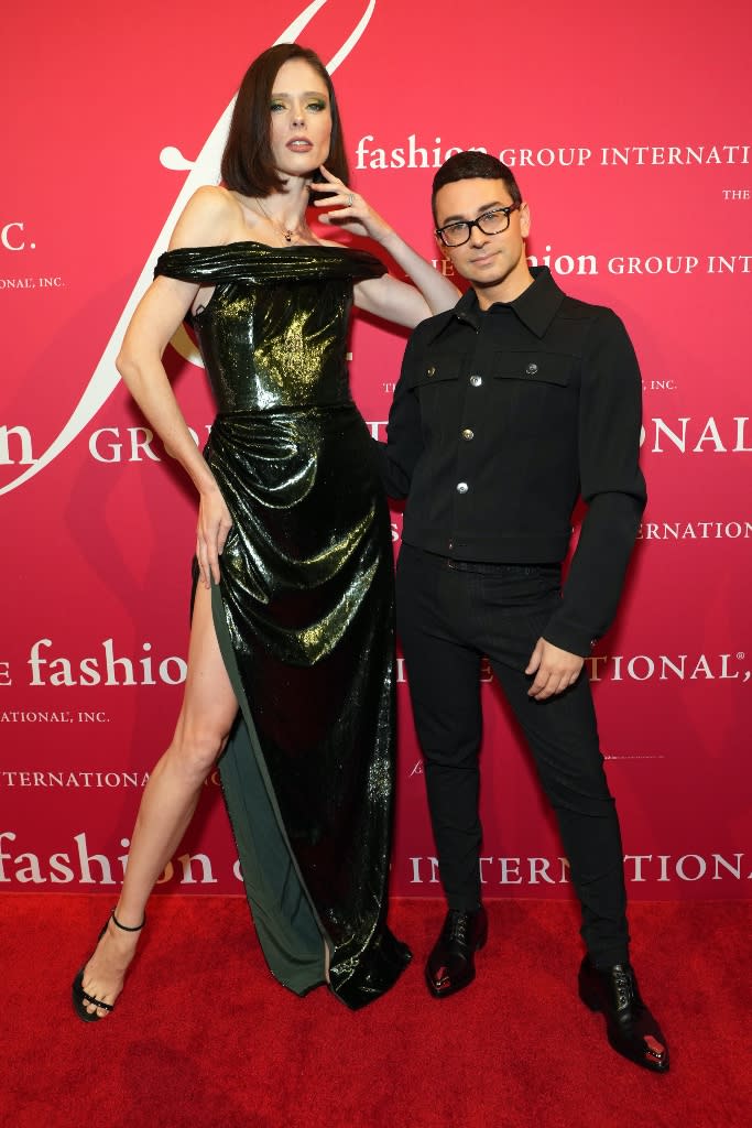 Christian Siriano and Coco Rocha attend FGI’s 2022 Night of Stars Gala 2022 at Cipriani South Street in New York City on Oct. 13, 2022. - Credit: Patrick McMullan via Getty Image