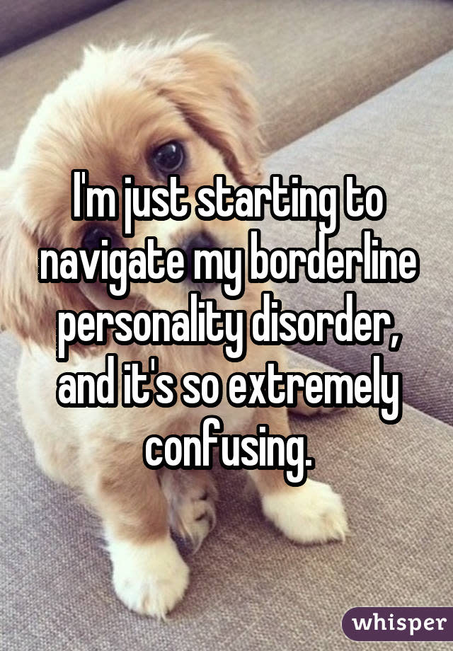 I'm just starting to navigate my borderline personality disorder, and it's so extremely confusing.