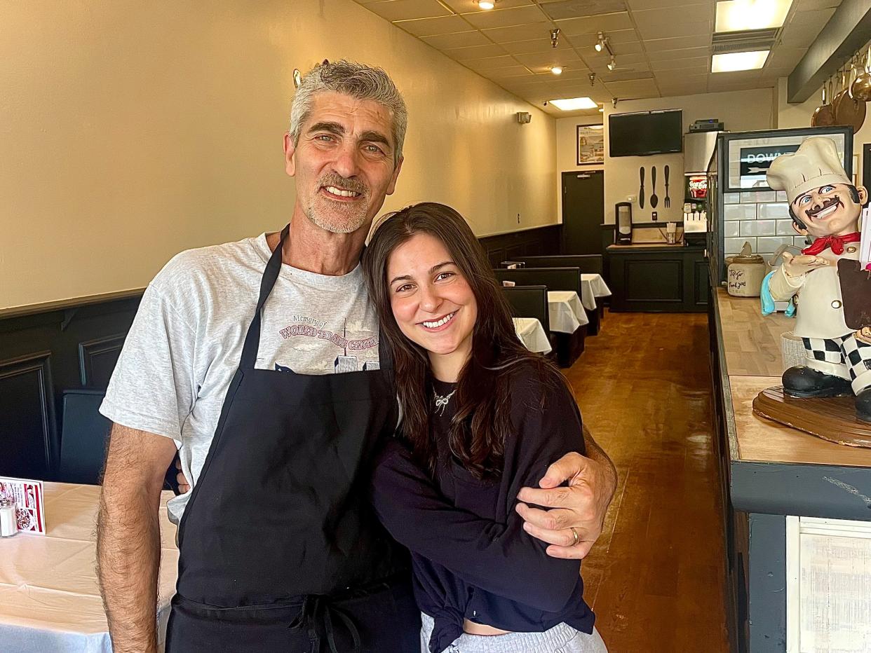 Owner Sergio Oliverio and his daughter, Gabby, inside the newly opened Sergio's Pizza Kitchen and Italian Restaurant.