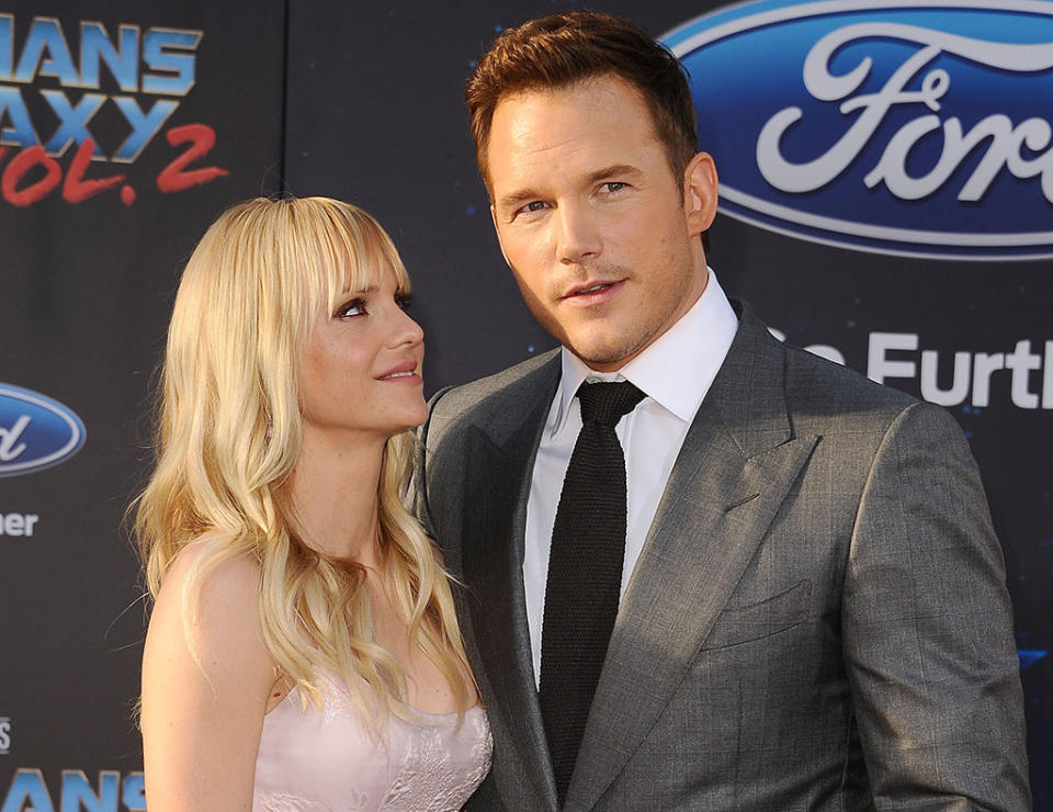 Anna Faris and actor Chris Pratt in April. (Photo: Jason LaVeris/FilmMagic)