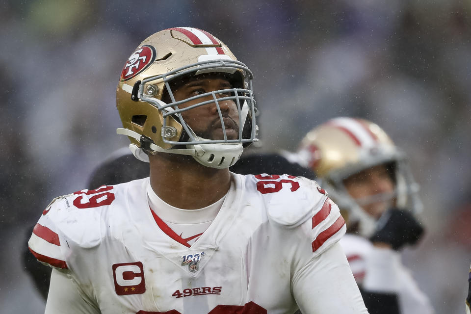 The 49ers are trading DeForest Buckner to the Colts for a first-round pick. (Photo by Scott Taetsch/Getty Images)