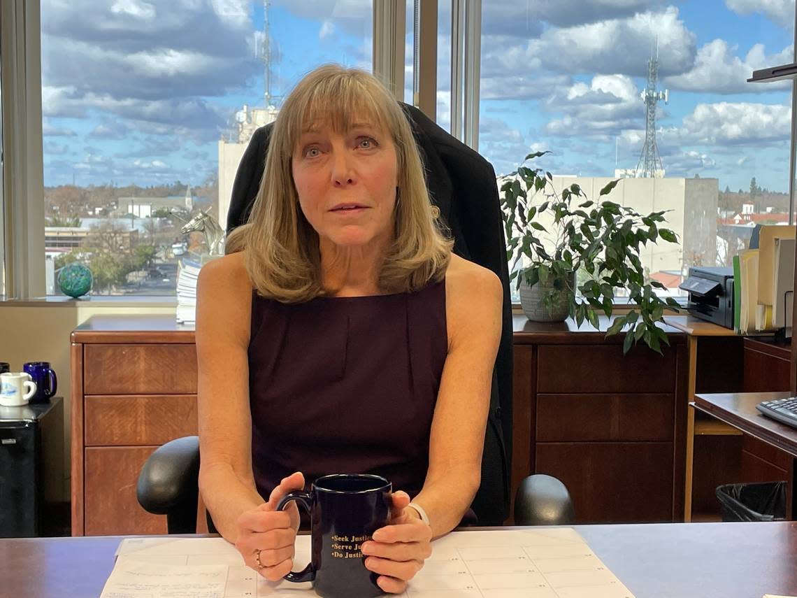 Stanislaus County District Attorney Birgit Fladager reflects on her 16 years leading prosecutors, in her Modesto, Calif. office on Dec. 12, 2022.