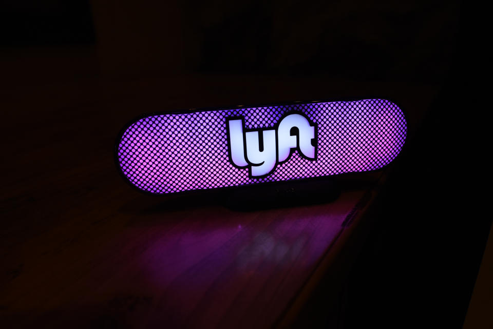 PARK CITY, UT - JANUARY 19:  A view of a Lyft light at the WanderLuxxe House with Apex Social Club presents 'Mandy' after party presented by OTTLending during Sundance 2018 on January 19, 2018 in Park City, Utah.  (Photo by Michael Bezjian/Getty Images for WanderLuxxe  )