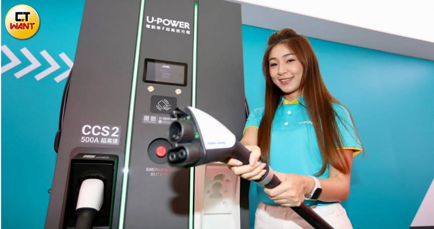 U-Power全站點均採用飛宏集團360kW的超高功率，並配置能安全承載超高電流的充電槍線。（圖／方萬民攝）