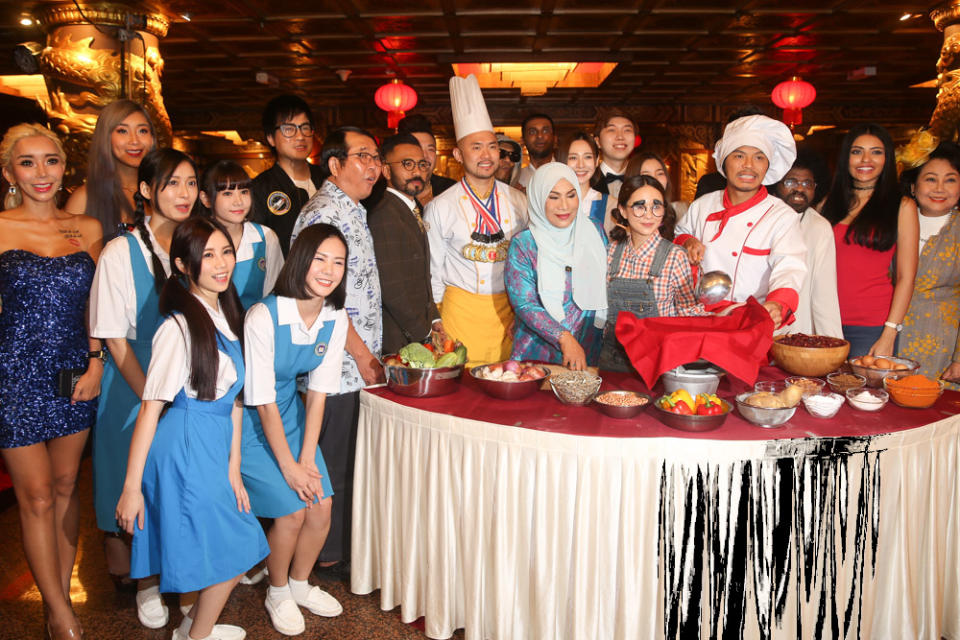 The cast of ‘Nasi Lemak 1.0’ at the film’s pre-shoot and press conference in Kuala Lumpur. — Picture by Choo Choy May