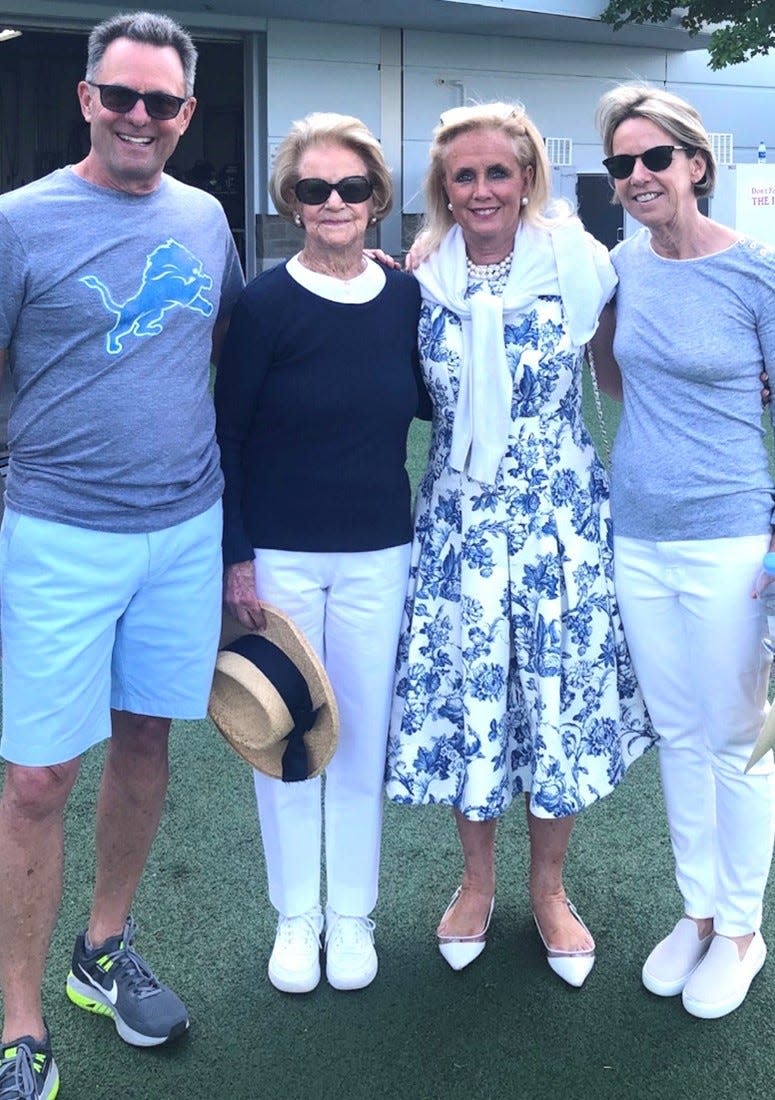 U.S. Rep. Debbie Dingell, second from right, with Steve Hamp, Martha Ford and Detroit Lions owner Sheila Ford Hamp.