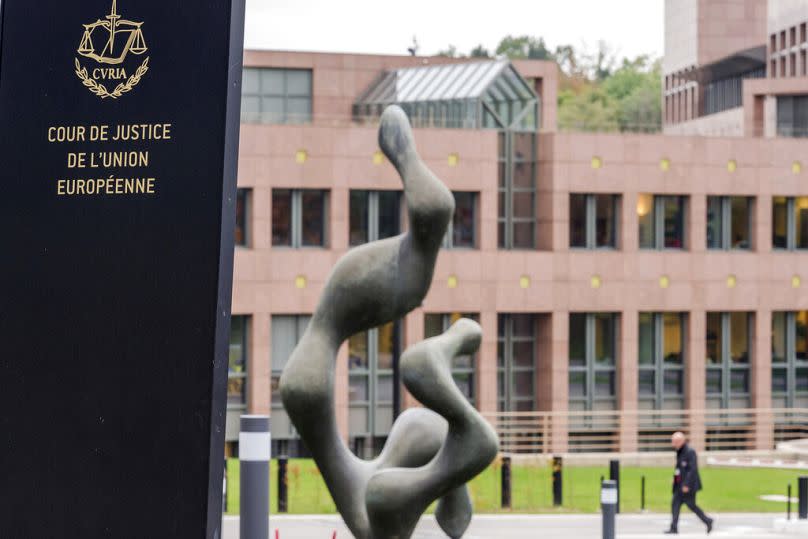 A man walks by the European Court of Justice in Luxembourg, October 2015