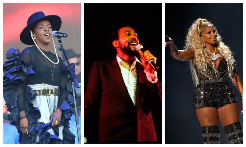 L-R: Lauryn Hill, Marvin Gaye and Mary J. Blige - Photo: Getty Images