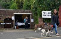 <p>A voter leaves a private garage which is being used as a polling station in Coulsdon, on general election day in south London, Britain June 8, 2017. (Photo: Hannah McKay/Reuters) </p>