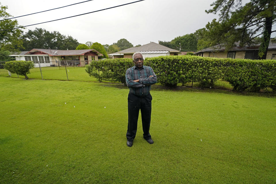 Press Robinson poses for a photo at his home in Baton Rouge, La., Wednesday, Aug. 24, 2022. When he registered to vote in 1963 he was handed a copy of the U.S. Constitution, told to read it aloud and interpret it. Robinson and activists say that Black voter voices and access to fair representation are once-again being restrained — this time, in the form of political boundaries fashioned by mainly white and Republican-dominated legislatures. (AP Photo/Gerald Herbert)