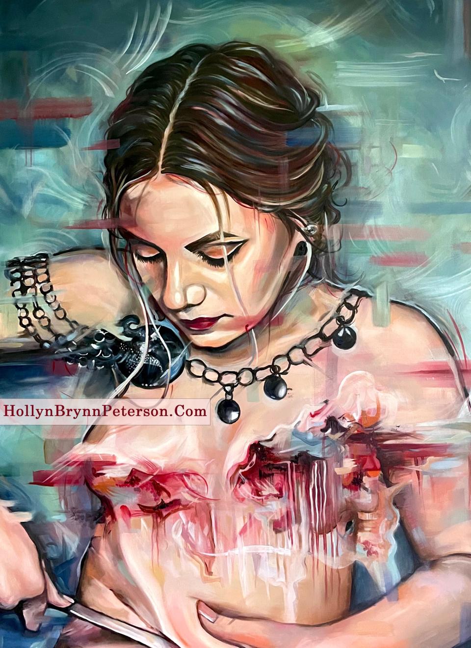 Hollyn Peterson painted “I Will Do It Myself” after years of chronic pain without receiving any relief and answers from medical professionals. Peterson beat cancer three times as a child and recently graduated from UW-Whitewater.