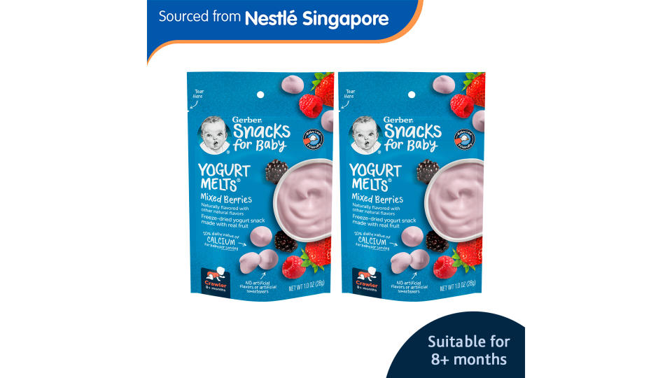 Gerber® Graduates® Yogurt Melts® Mixed Berries 28g x 2. (Photo: Lazada SG)