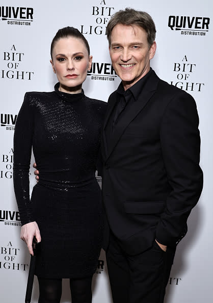 NEW YORK, NEW YORK – APRIL 03: Anna Paquin and Stephen Moyer attend “A Bit Of Light” New York Screening at Crosby Street Hotel on April 03, 2024 in New York City. (Photo by Theo Wargo/Getty Images)