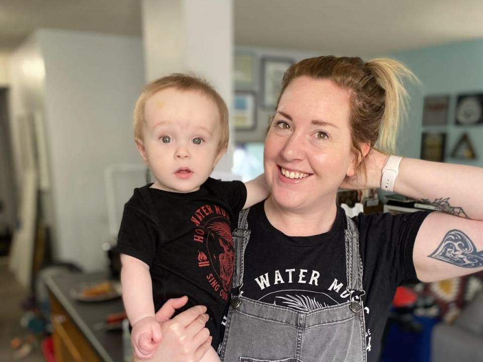 Calgary recreational therapist Emily Chell has no regrets about getting the COVID-19 vaccine while pregnant with her son Milo in 2021. (Emily Chell - image credit)