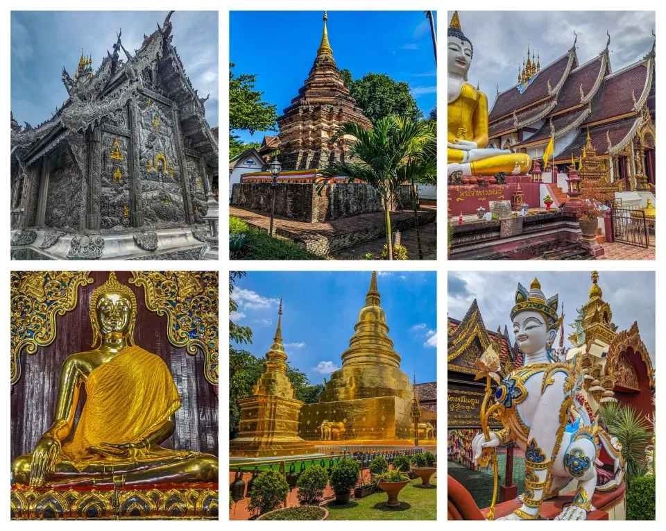 A collection of Buddhist temples in Chiang Mai, Thailand