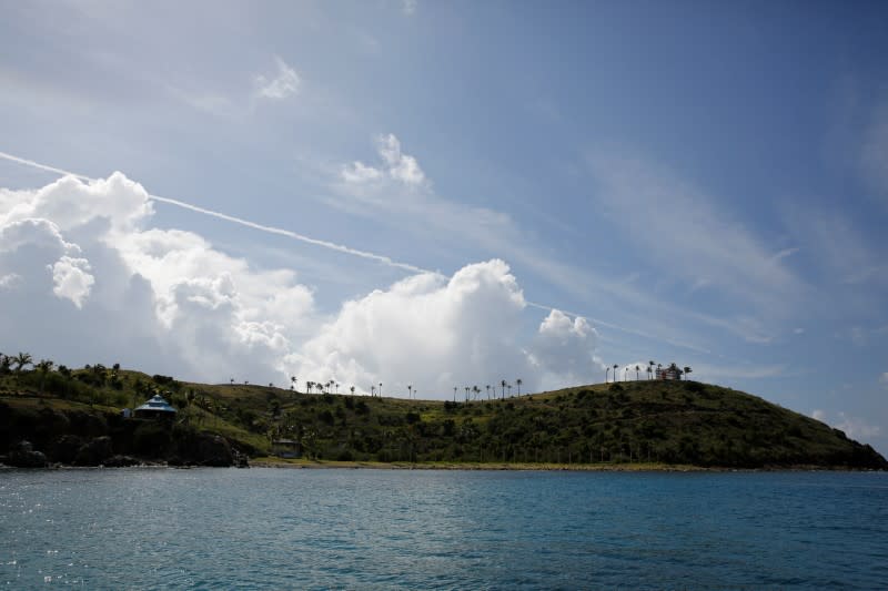 A general view of Little St. James Island, one of the properties of financier Jeffrey Epstein, near Charlotte Amalie