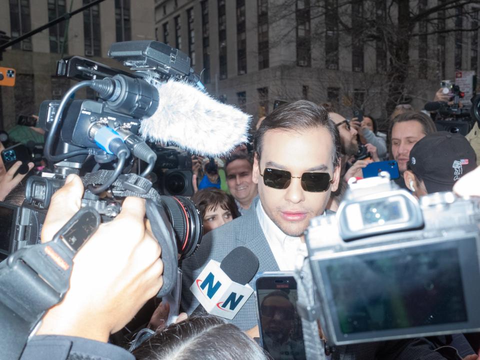 George Santos outside of Manhattan court in Manhattan, New York on April 4, 2023.