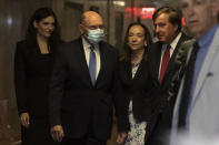 The Trump Organization's former Chief Financial Officer Allen Weisselberg arrives at court, Thursday, Aug. 18, 2022, in New York. Weisselberg is charged with accepting more than $1.7 million in off-the-books compensation from the former president's company over several years, including untaxed perks like rent, car payments and school tuition.(AP Photo/Yuki Iwamura)