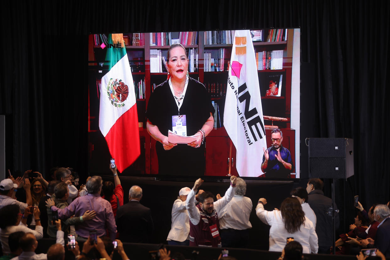 INE: anuncio de Guadalupe Taddei sobre las elecciones federales de 2024. (Héctor Vivas/Getty Images)