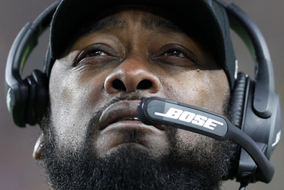 Pittsburgh Steelers head coach Mike Tomlin walks the sideline during the first half of an NFL football game against the Buffalo Bills in Pittsburgh, Sunday, Dec. 15, 2019. (AP Photo/Keith Srakocic)