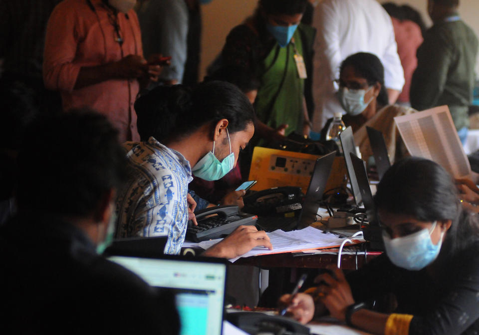 Kozhikode, India - September 06: (BILD ZEITUNG OUT) The office set up at the Government Guest House in Kozhikode to contain the spread of the Nipah virus on September 06, 2021 in Kozhikode, India. (Photo by C. K Thanseer/DeFodi images via Getty Images)