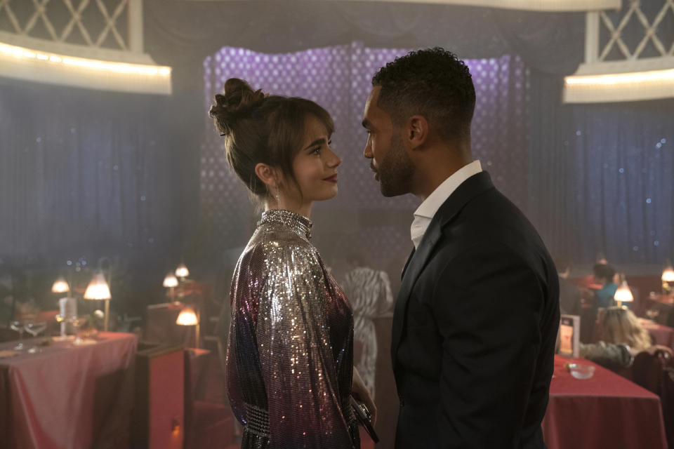 Emily in Paris. (L to R) Lily Collins as Emily, Lucien Laviscount as Alfie in episode 303 of Emily in Paris. Cr. StÃ©phanie Branchu/Netflix Â© 2022