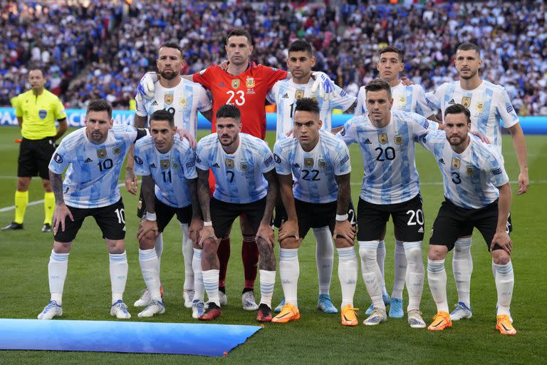 La formación argentina, antes del partido ante Italia. Habrá cambios para jugar ante Estonia este domingo