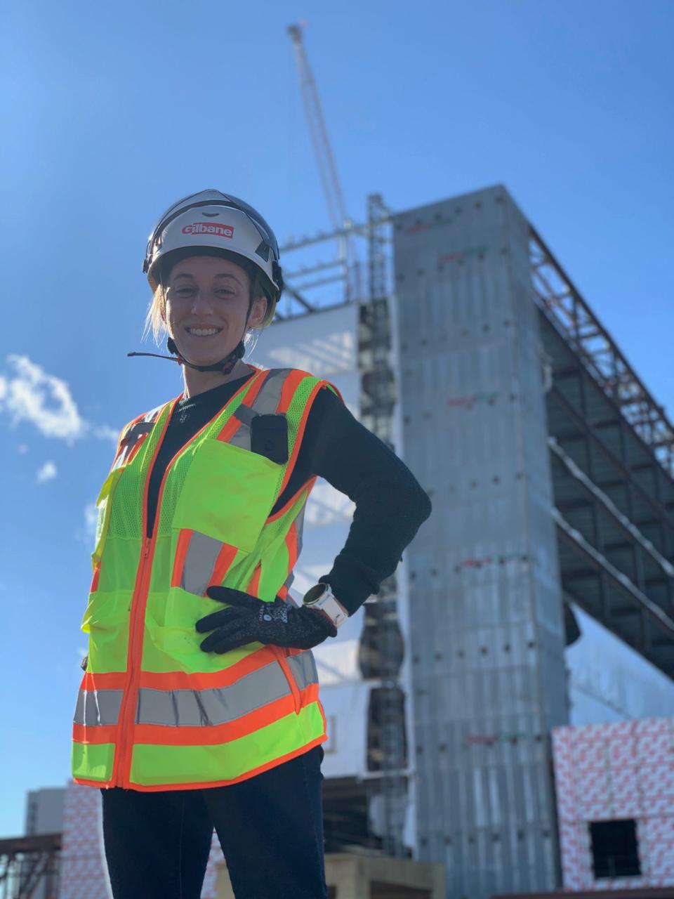 Jacquelyn Scibior working on an unidentified construction site.