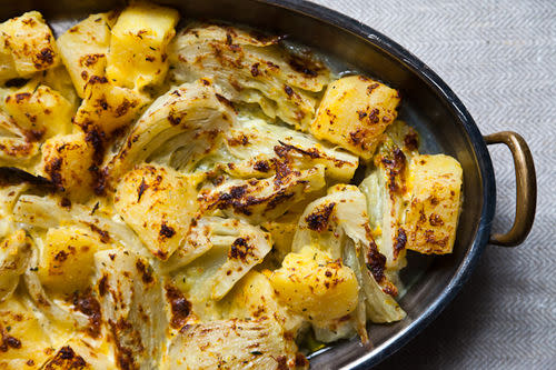 Crispy Cream-Braised Potatoes and Fennel