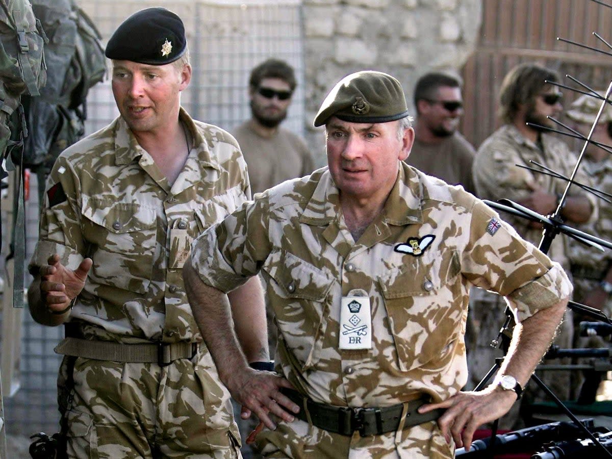 Sir Richard Dannatt (right) in Afghanistan in 2007 (PA)