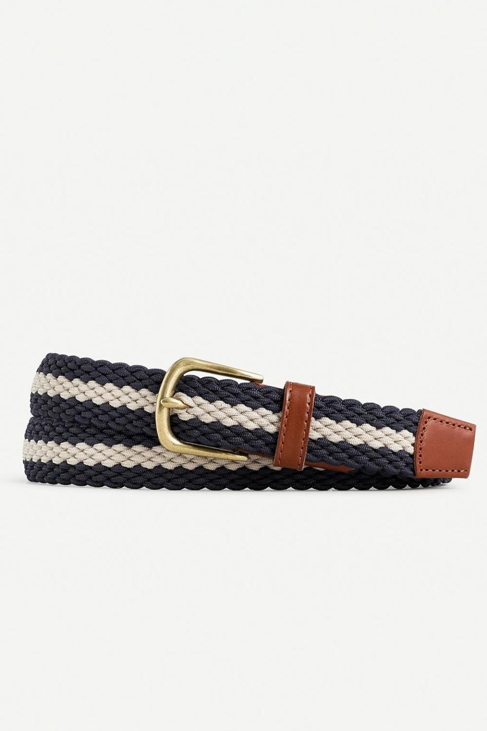 Striped Elastic Webbing Belt